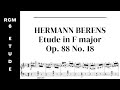 Hermann berens etude in f major op 88 no 18 rcm level 6 etude with sheet music