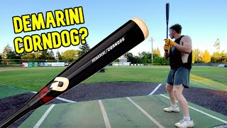 Hitting with the DeMarini CORNDOG | Wood Composite Baseball Bat Review