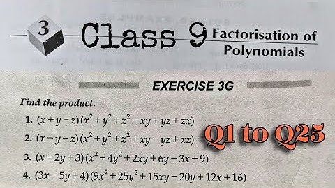 Class 9 Ex 3G Q1 to Q25 Factorisation Of Polynomials | Maths  | CBSE | RS Aggarwal | Rajmith study