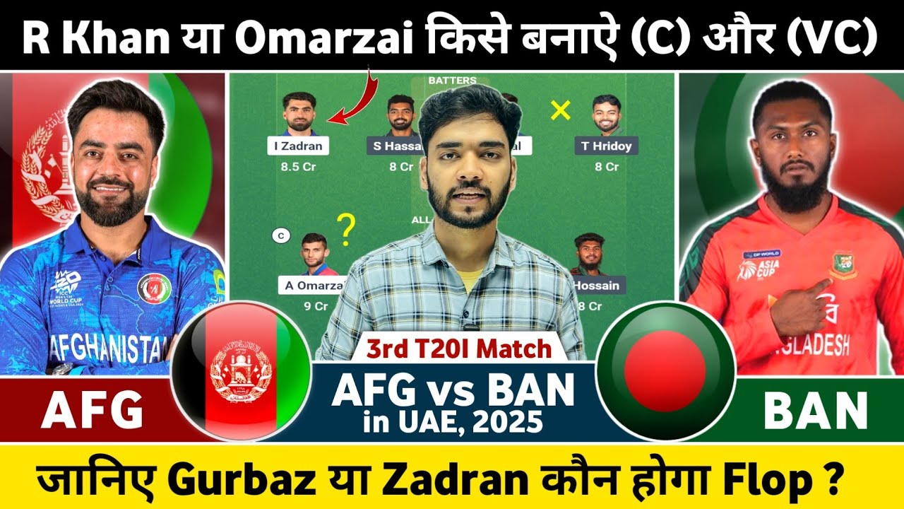 AFG vs BAN Dream11 Team Prediction | Afghanistan vs Bangladesh 3rd T20 Match Prediction | AFG vs BAN