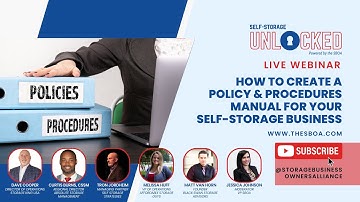 🔓How to Create a Policy & Procedures Manual | SBOA Self-Storage Unlocked