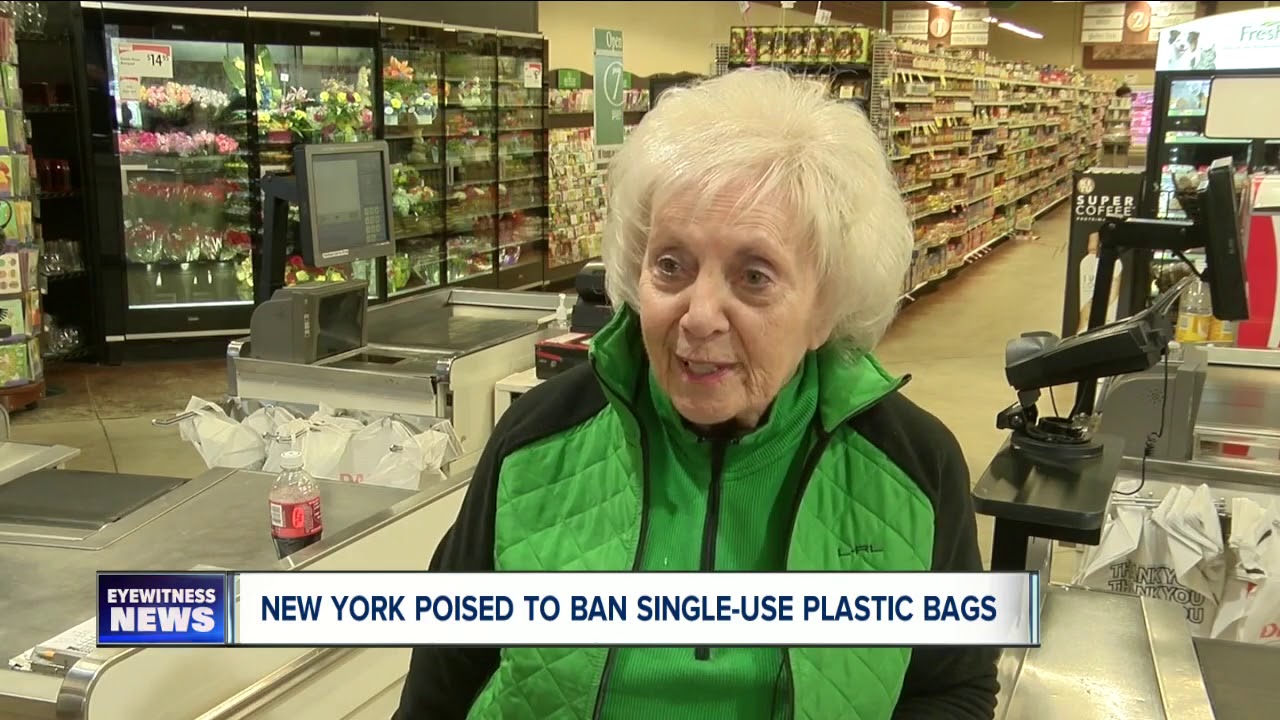 New York to ban single-use plastic bags - YouTube