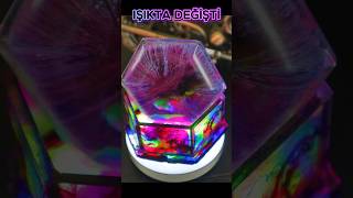 Işık açılınca bambaşka oldu #art #fluidartist #resin #resinart #epoxy #painting #crystals #artist