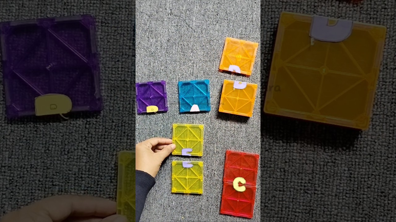 puzzle letter activity with magnetic tiles| Idea Montessori inspired