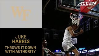 Wake Forest's Juke Harris Drives Baseline And Dunks With Authority