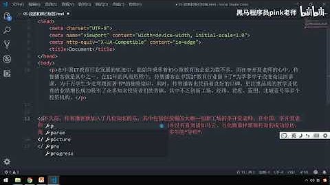 黑马Pink前端HTML+CSS教程：P15 - 13-段落标签和换行标签