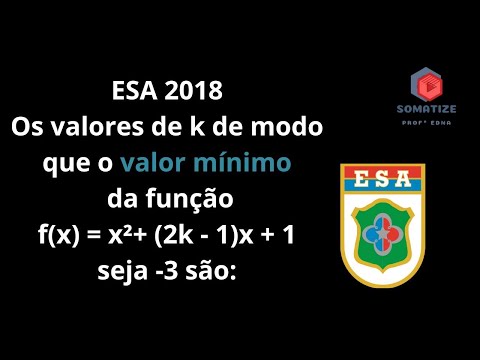 ESA 2018 -Os valores de k de modo que o valor mínimo da função f(x) = x²+ (2k - 1)x + 1 seja -3 são: