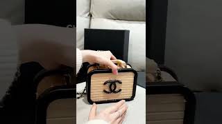 Chanel Vanity Case Beech Wood Beige Black Bag