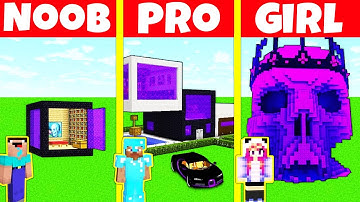 Minecraft Battle: NOOB vs PRO vs GIRL: PORTAL HOUSE BUILD CHALLENGE / Minecraft Animation