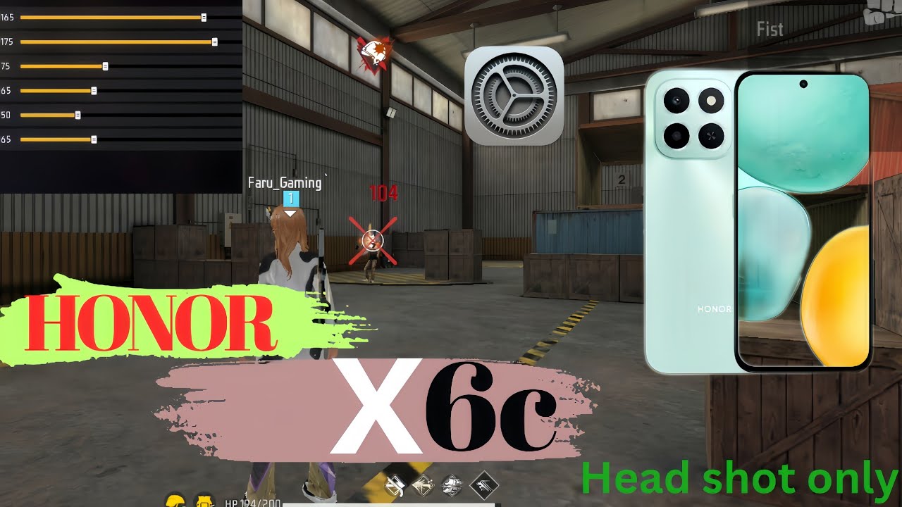 😱Honor X6C DARK SENSEVITY IN FREE FIRE 🔥