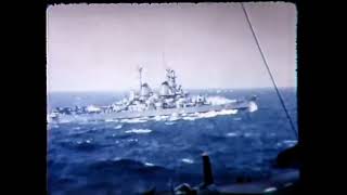 Battleship USS Wisconsin BB-64 underway in the Atlantic Ocean after WW2. Around 1947