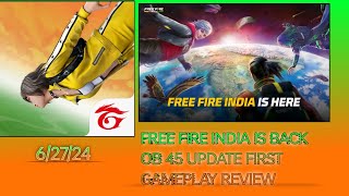 Free Fire India Is Back Ob 45 Update First Cs Ranked Gameplay
