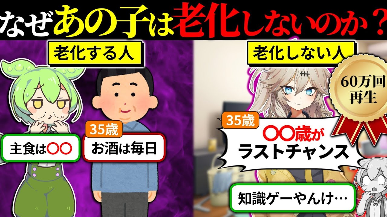 同窓会で見かけるアイツはなぜ老化しないのか？アンチエイジングの秘密をずんだもんで解説してみた