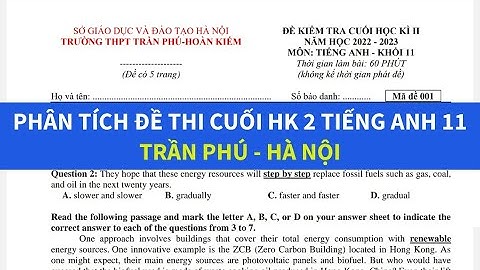 Đề thi anh văn học kì 2 lớp 11 năm 2024