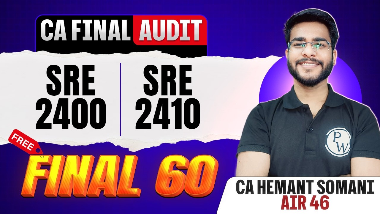 CA Final Audit: SRE 2400, 2410 | Final 60 | Audit Revision | CA Final ...