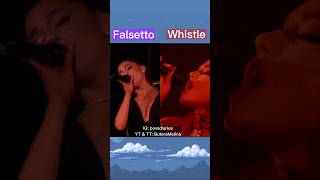 Ariana Grande&#39;s HIGH NOTE falsetto vs. whistle 😱 || #arianagrande #shorts #music #youtubeshorts