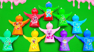 Rainbow SLIME: Finding Smiling Critters Dinosaur Eggs with CLAY Coloring! Satisfying ASMR Videos