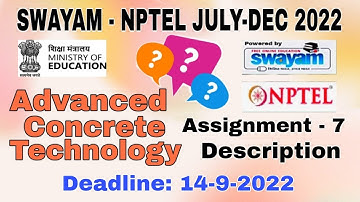 NPTEL Advanced Concrete Technology  #assignment -7 I July-Dec 2022 I Conceptual Explanation