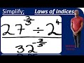 Indices example 3 evaluate with no calculators or maths tables