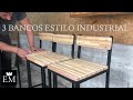 FABRICANDO 3 BANCOS  DE HIERRO Y MADERAS RECICLADAS