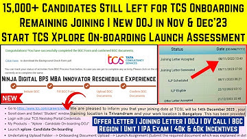 15,000+ Candidates Still Left for Onboarding| Remaining Joining |Xplore Onboarding Launch Assessment