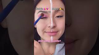 BRATZ VS BARBIE 💗 Which side do you prefer? #makeuphacks #barbiemakeup #ipsy
