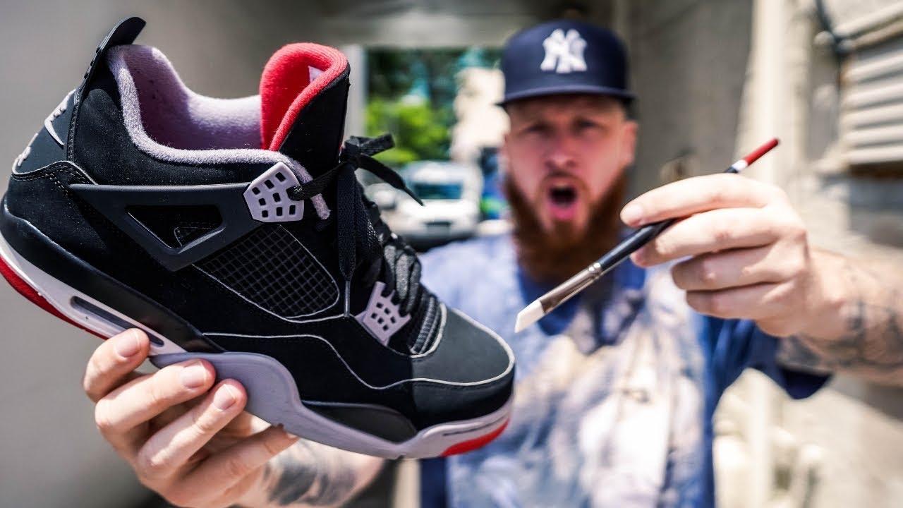 HOW TO MAKE THE NIKE AIR JORDAN 4 BRED EVEN BETTER FOR $10! - YouTube