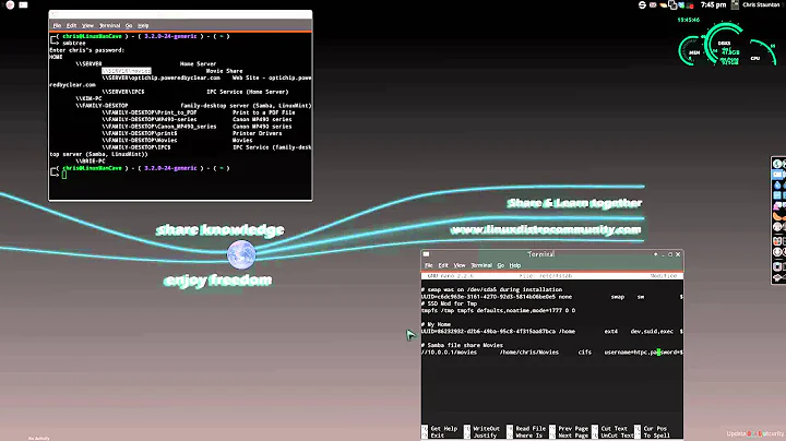 Mounting samba share to your linux machine to use as a folder