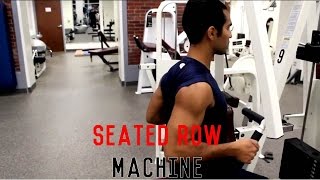Seated row machine
