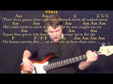 ghost-riders-in-the-sky---bass-guitar-cover-lesson-in-am-with-chords/lyrics