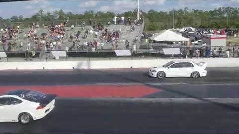 Big Turbo Acura RSX vs Mitsubishi Evo IX!