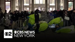 NYPD clears out pro-Palestinian protest outside NYU business school