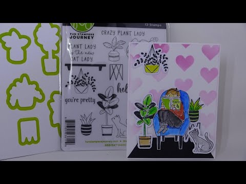 Spellbinders FSJ "Plant Lady" Stamps & Dies and Heart Stencil Review & Card Tutorial!