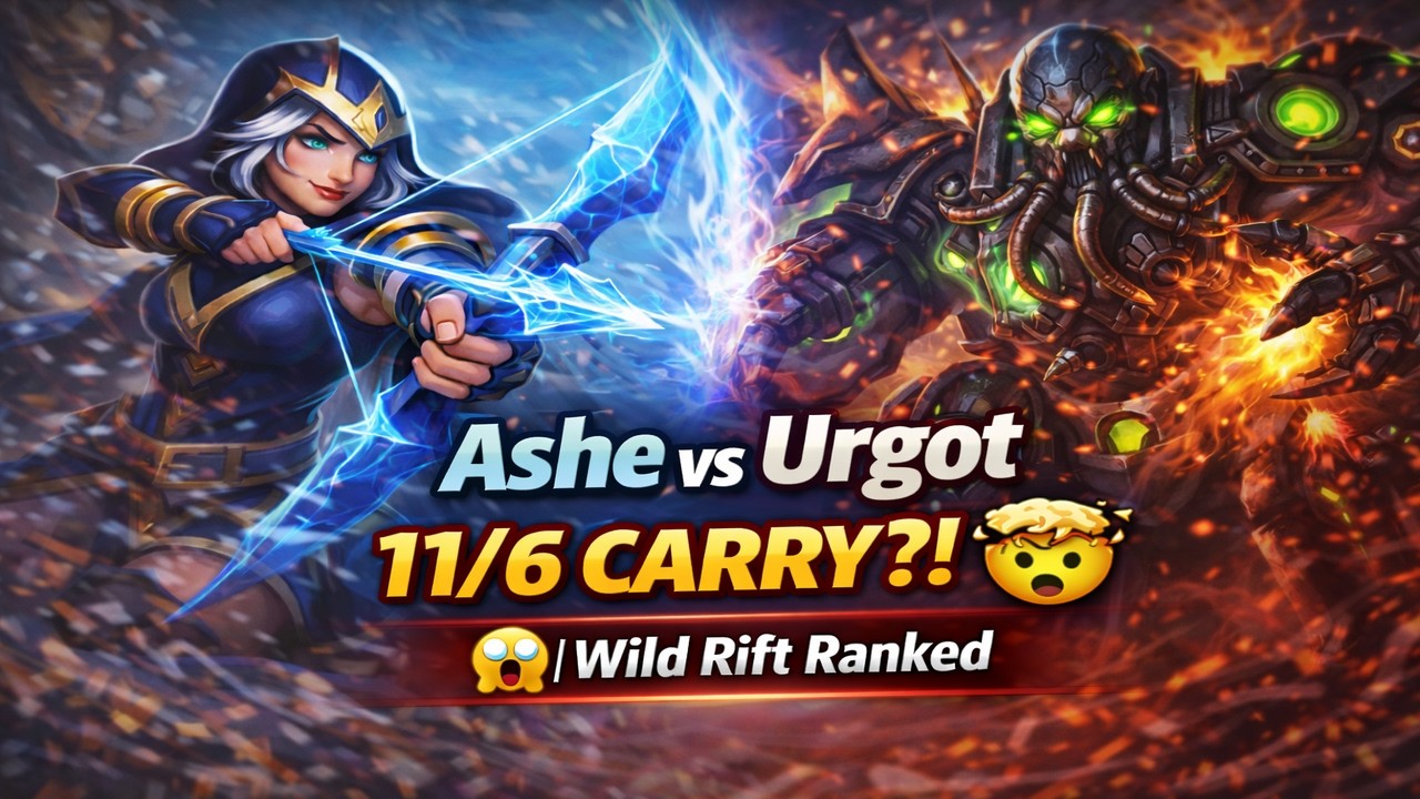 Ashe vs Urgot Baron Lane… 11/6 CARRY?! 🤯 | Wild Rift Ranked (Arctic Arrow)