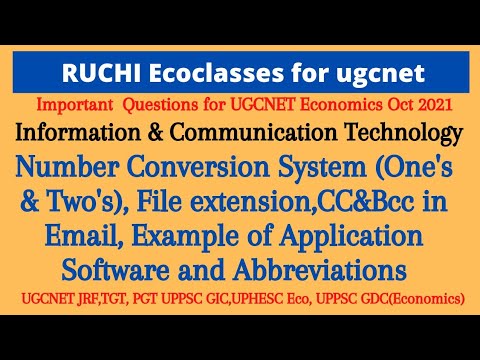 |ICT|Number Conversion System|CC&Bcc in Email|File Extension|Example of Application Software|Part-4