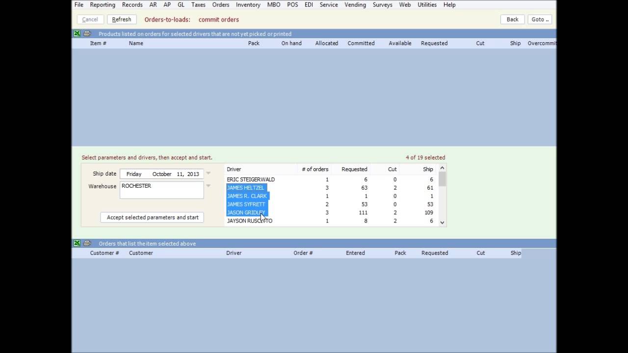 eoStar Orders to Loads: Commit