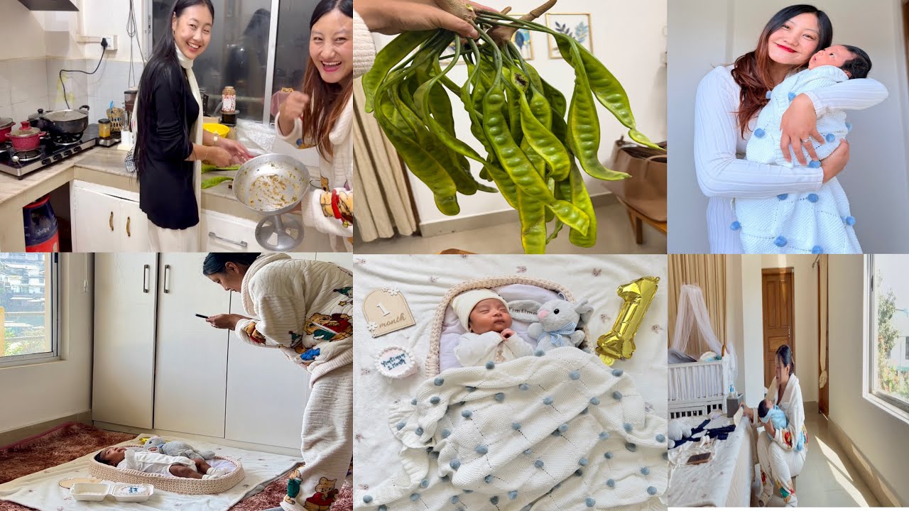 Our Baby Turns 1 Month 🍼| Simple Home Photoshoot + Cooking Fish Special and  Yongchak
