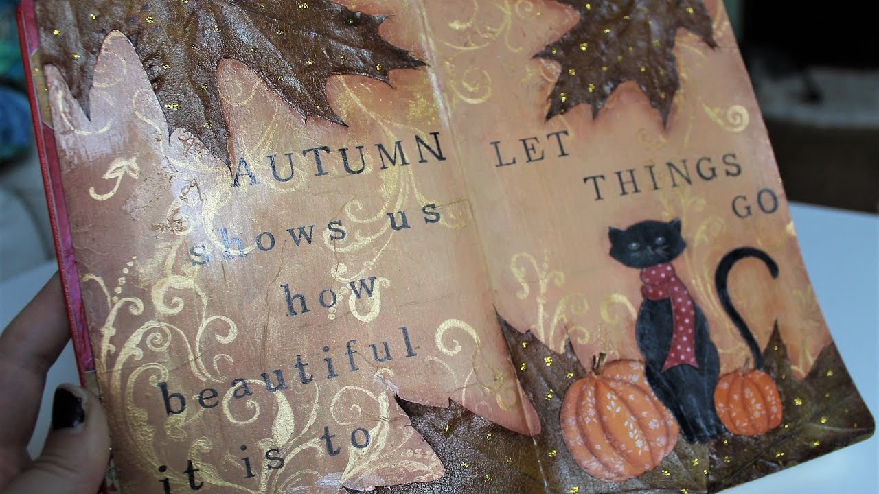 Art journal mixed media tutorial Autumn YouTube