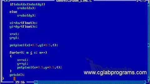 CG Lab Programs: DDA Line Drawing Algorithm