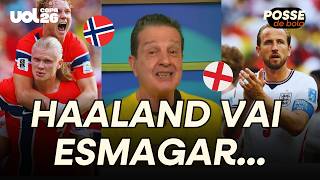HAALAND VAI ESMAGAR A DEFESA DA INGLATERRA! NORUEGA VAI PASSAR TRANQUILAMENTE, DIZ JUCA KFOURI