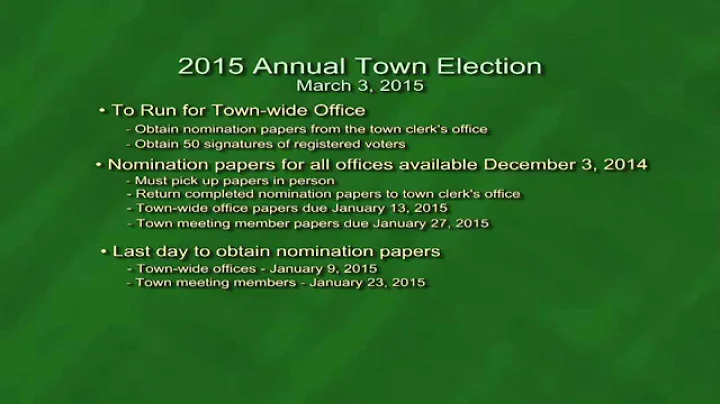 2015 Wellesley Town Election Information