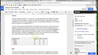 Easy Way to Create Individual Report Cards using Google Docs/Sheets/Mail Merge