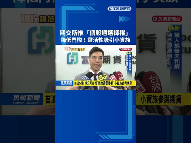 首波5檔! 期交所新推"個股週選擇權" 小資族參與期貨－民視新聞