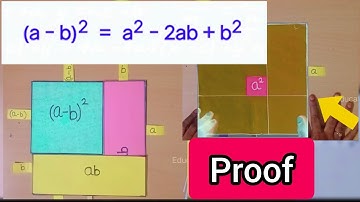 Algebraic identity (a-b)²= a²- 2ab+b² |Geometrical Proof (a -b) whole square formula  | tlm