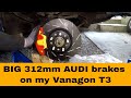 How to upgrade to big brakes (Audi 312mm) on the Vanagon T3, using Epytec/EBC parts. Van Cafe Brake