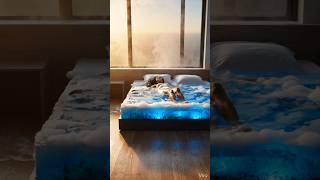 Sleeping Inside Ocean, Clouds & Ice Beds (AI Transformation) #aivideo #viralshorts