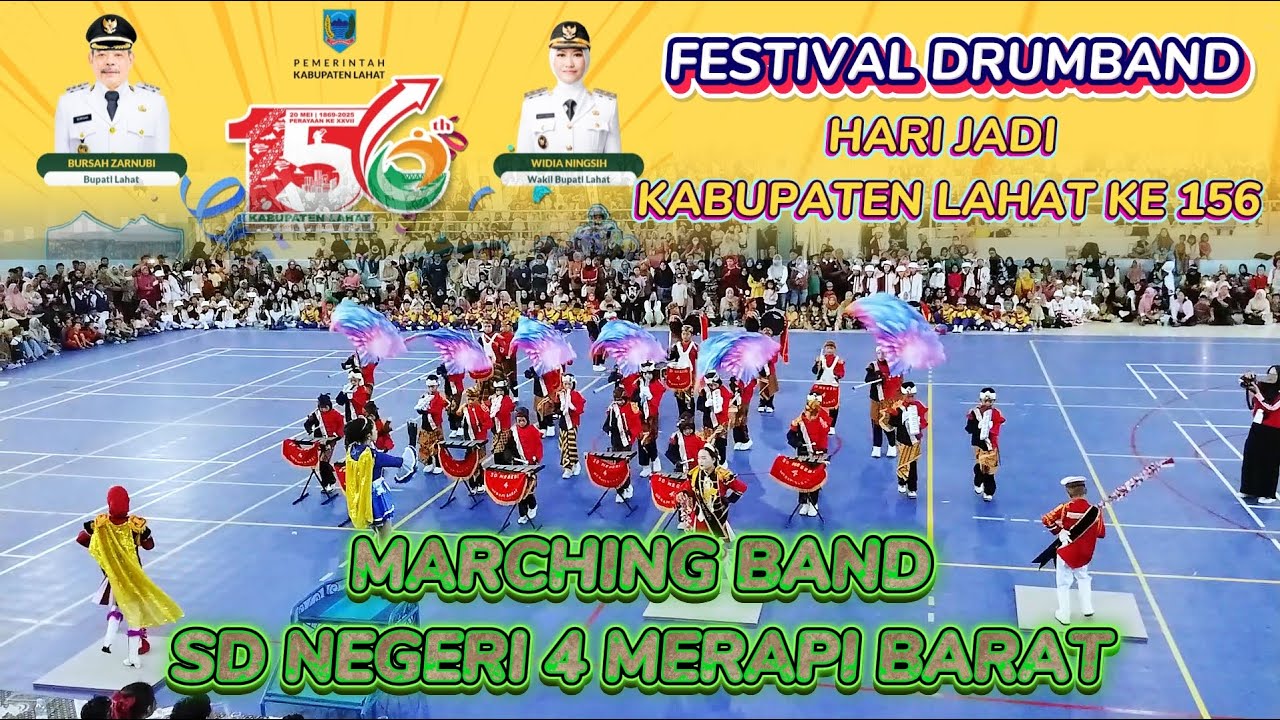 DRUMBAND SD NEGERI 4 MERAPI BARAT (LOMBAH Marching Band HARI JADI KABUPATEN LAHAT KE 156)