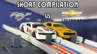 MUSTANG VS CAMARO | DIECAST CARS RACING | SHORT COMPILATIONS