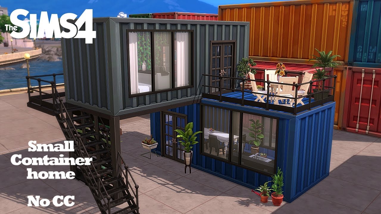 Small Container Home Sims 4 No CC [Speed Build] YouTube