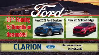 Clarion Ford - New 2022 Ford Explorer, Ford Edge
